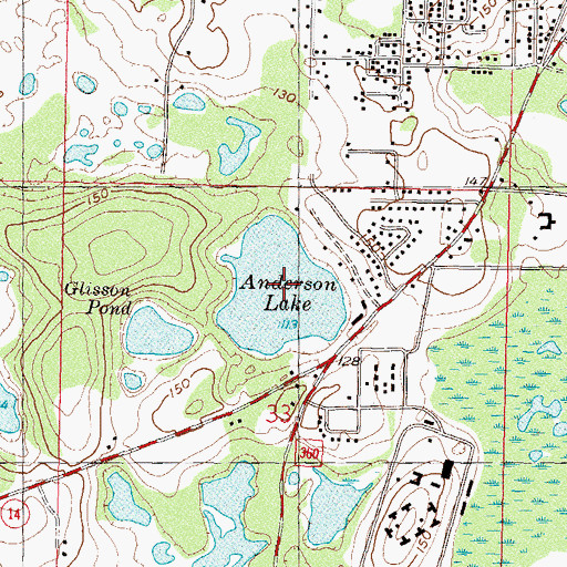 Topographic Map of Anderson Lake, FL
