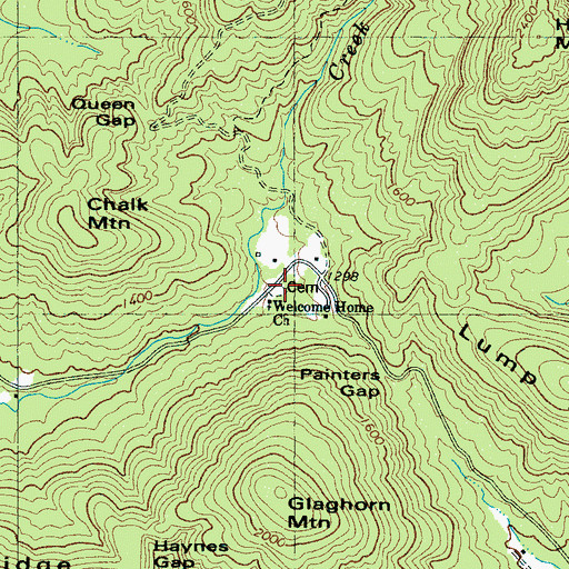 Topographic Map of Welcome Home Church Cemetery, NC