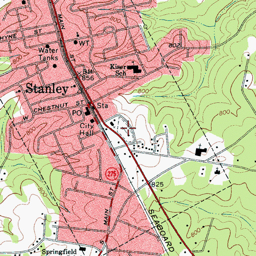 Topographic Map of Christs Lutheran Church Cemetery, NC