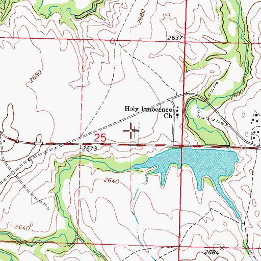 Topographic Map of Holy Innocents Cemetery, SD