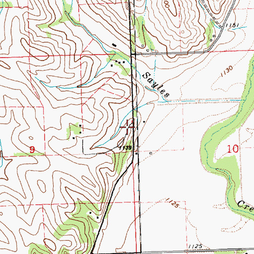 Topographic Map of Gores Bluff Cemetery, SD