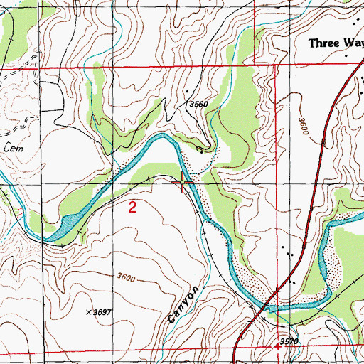 Topographic Map of Cold Creek, AZ