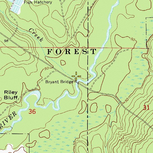Topographic Map of Ates Creek, FL
