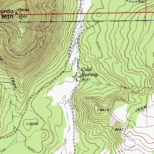 Topographic Map of Cold Spring, AZ