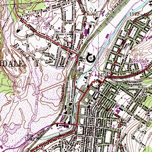 Topographic Map of Carbondale Post Office, PA