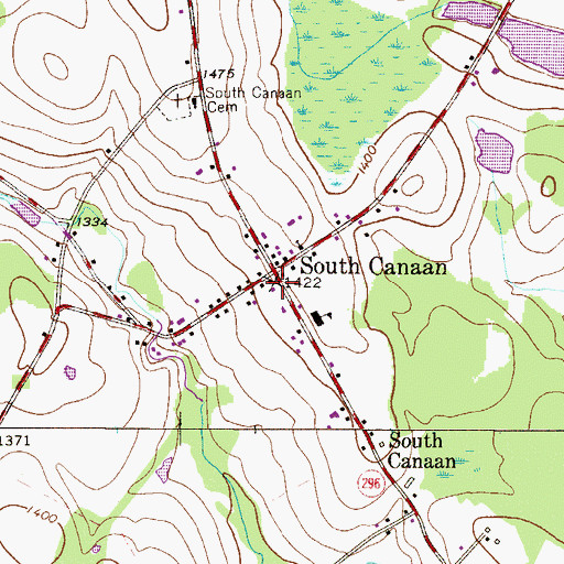 Topographic Map of South Canaan Post Office, PA