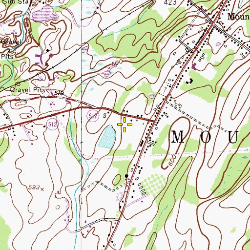 Topographic Map of Mount Bethel Post Office, PA