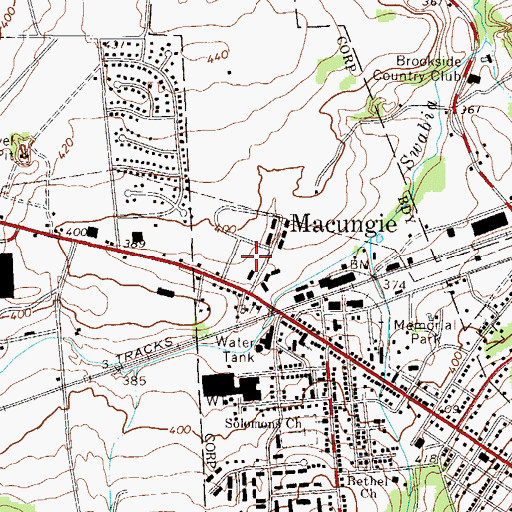 Topographic Map of Macungie Post Office, PA