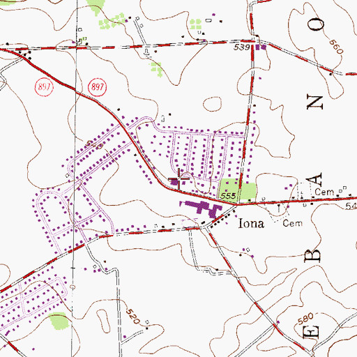 Topographic Map of South Lebanon Township Police Department, PA