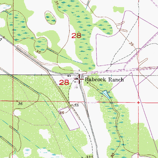 Topographic Map of Babcock Ranch, FL