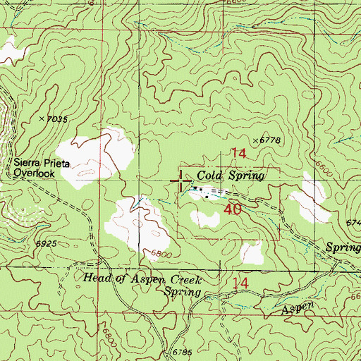 Topographic Map of Cold Spring, AZ