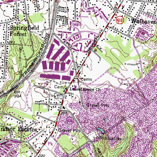 Topographic Map of Calvary Road Baptist Church Cemetery, VA
