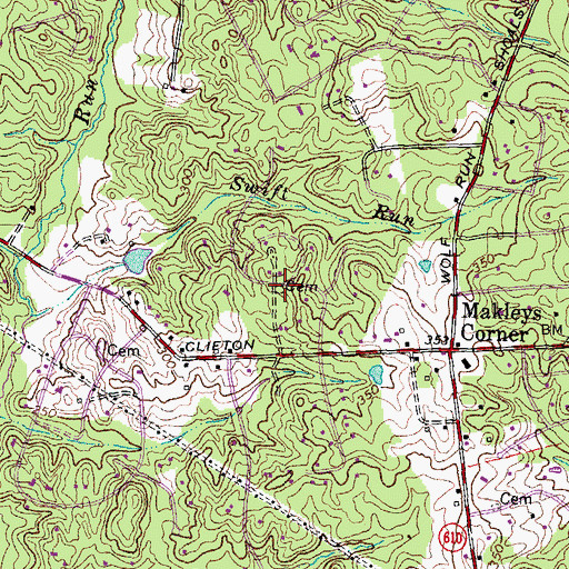 Topographic Map of Marshall Family Cemetery, VA