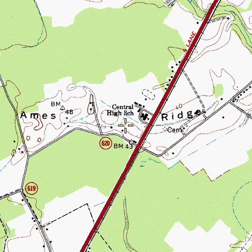 Topographic Map of Ames Plot Cemetery, VA