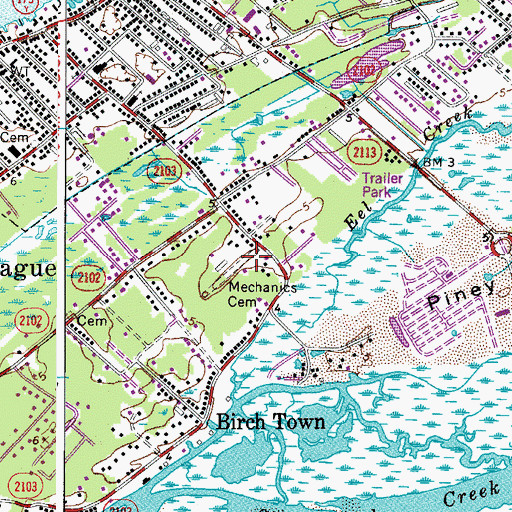 Topographic Map of Daisey Memorial Cemetery, VA