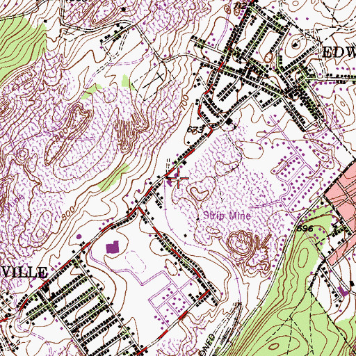 Topographic Map of Larksville Borough Police Department, PA