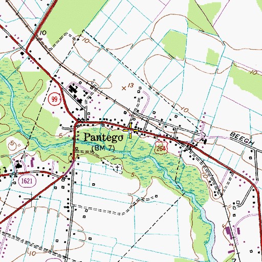 Topographic Map of Pentego Post Office, NC