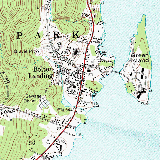 Topographic Map of Town of Bolton Police Department, NY