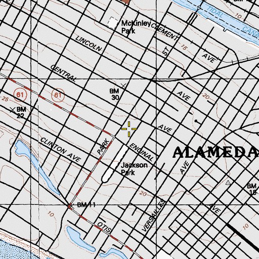 Topographic Map of Park Central Post Office, CA