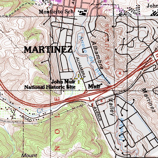 Topographic Map of Martinez Post Office, CA