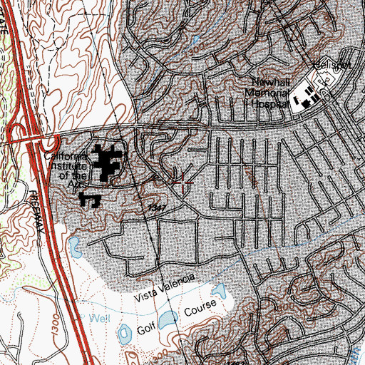Topographic Map of Valencia Post Office, CA
