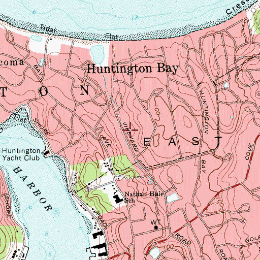 Topographic Map of Huntington Bay Police Department, NY