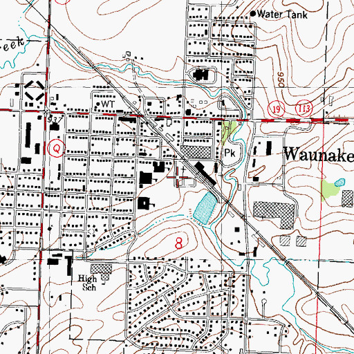 Topographic Map of Saint John's Cemetery, WI