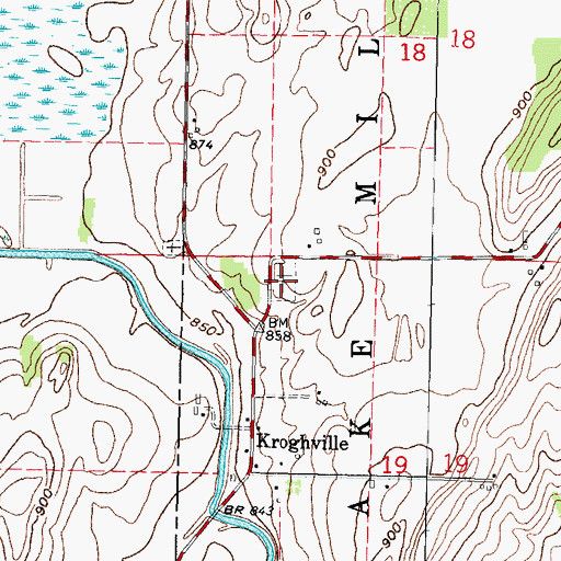 Topographic Map of Lutheran Moravian Cemetery, WI