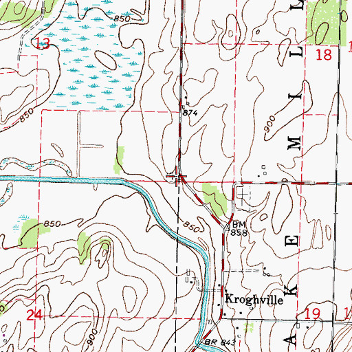 Topographic Map of Gerike Cemetery, WI