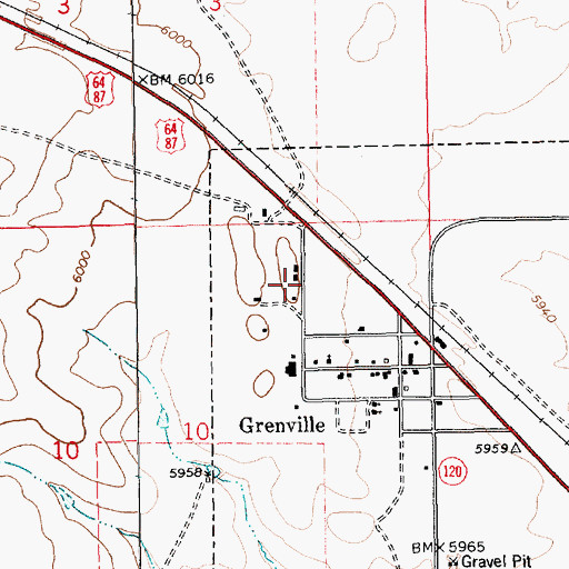 Topographic Map of Grenville Post Office, NM
