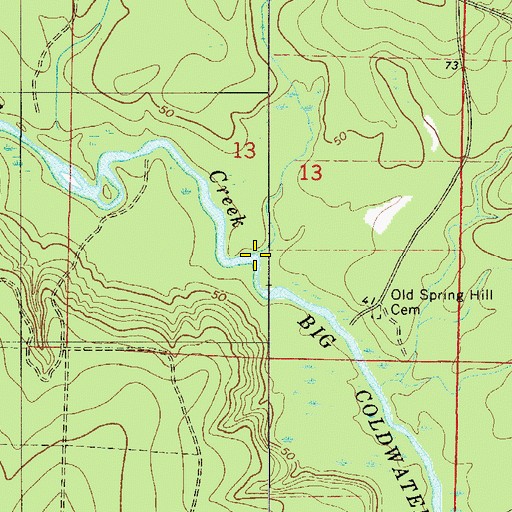 Topographic Map of Bass Brinks Creek, FL
