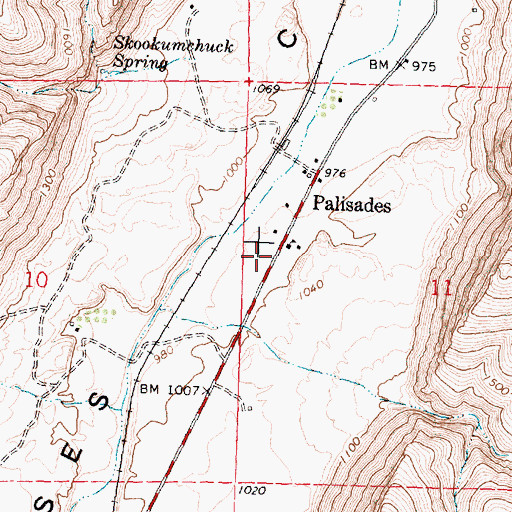 Topographic Map of Palisades Post Office (historical), WA