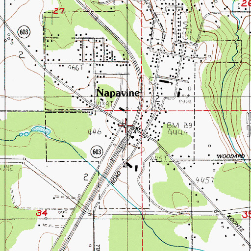 Topographic Map of Napavine Post Office, WA