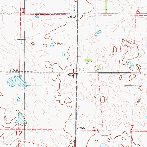Topographic Map of Evangelical Lutheran Split Cemetery, ND