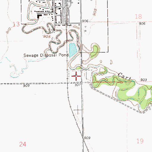 Topographic Map of Saint Patricks Catholic Cemetery, ND