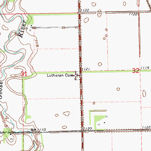 Topographic Map of North Cemetery, ND