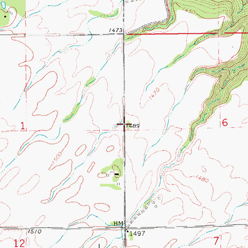 Topographic Map of Gospel Tabernacle Cemetery, ND