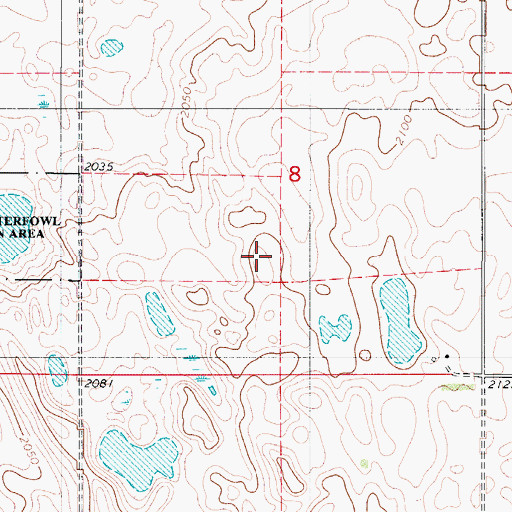 Topographic Map of German Baptist Cemetery, ND