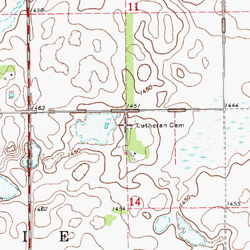 Topographic Map of First Reformed Church Cemetery, ND