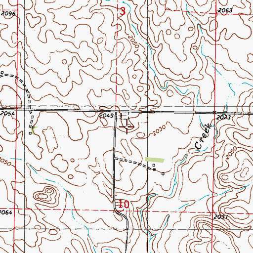 Topographic Map of Loebs Baptist Cemetery, ND