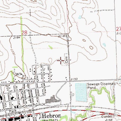 Topographic Map of Seventh Day Adventist Cemetery, ND
