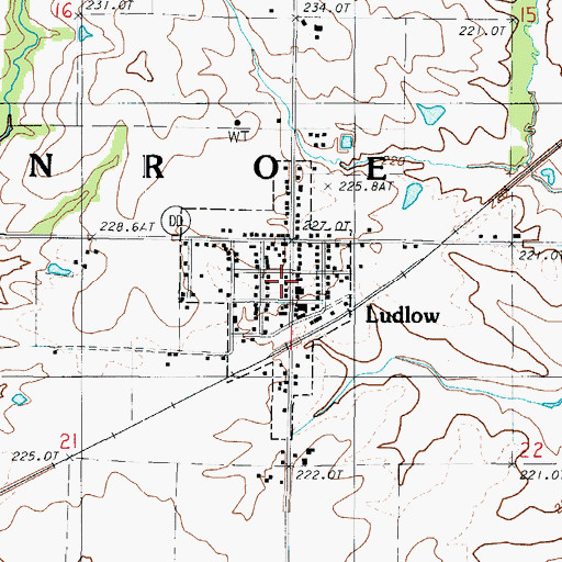 Topographic Map of Ludlow Post Office, MO