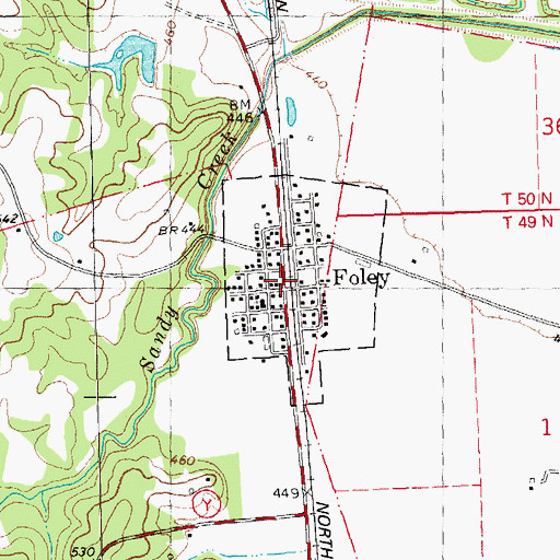 Topographic Map of Foley Post Office, MO
