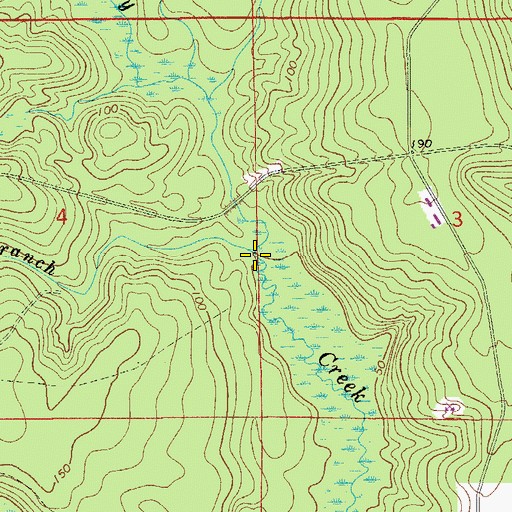 Topographic Map of Bear Branch, FL