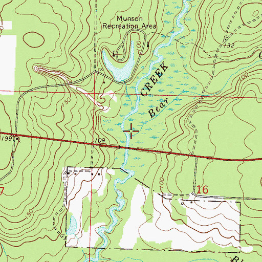Topographic Map of Bear Creek, FL