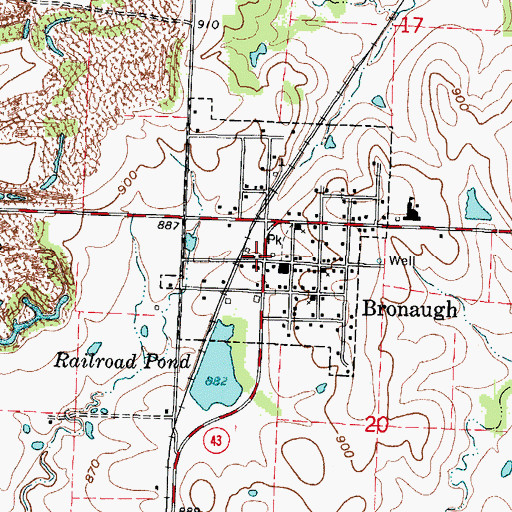 Topographic Map of Bronaugh Post Office, MO