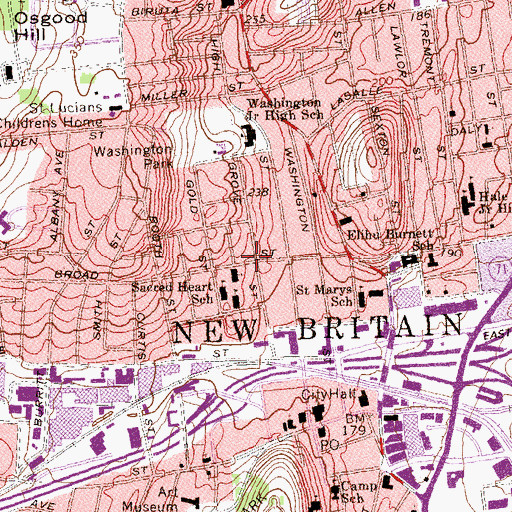 Topographic Map of Polmart Post Office, CT
