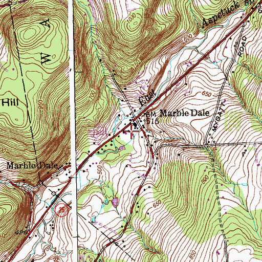 Topographic Map of New Preston Marble Dale Post Office, CT