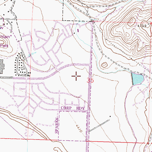 Topographic Map of Vista Post Office, NV