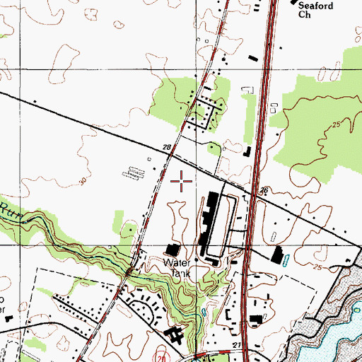 Topographic Map of Seaford Post Office, DE